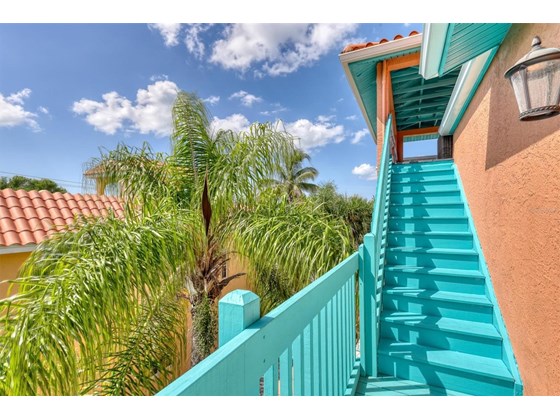 Stairs to Rooftop Terrace - Single Family Home for sale at 4003 5th Ave, Holmes Beach, FL 34217 - MLS Number is A4514159
